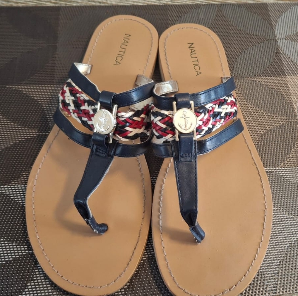 Nautica Women's Navy and Red Sandals